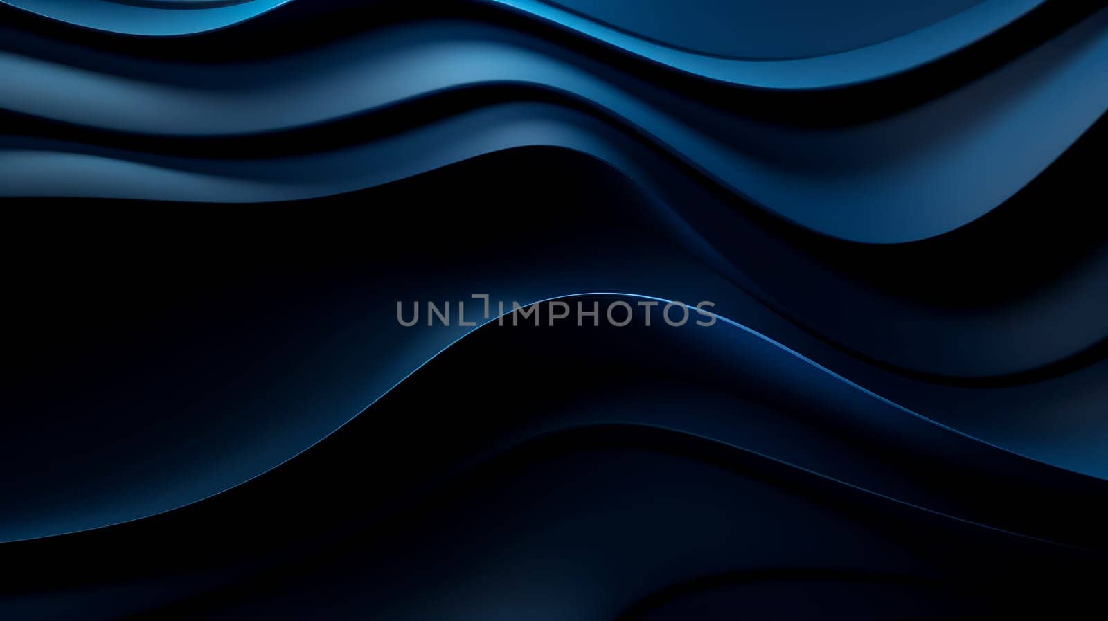 Beautiful luxury 3D modern abstract neon dark blue background composed of waves with light digital effect. by Alla_Yurtayeva