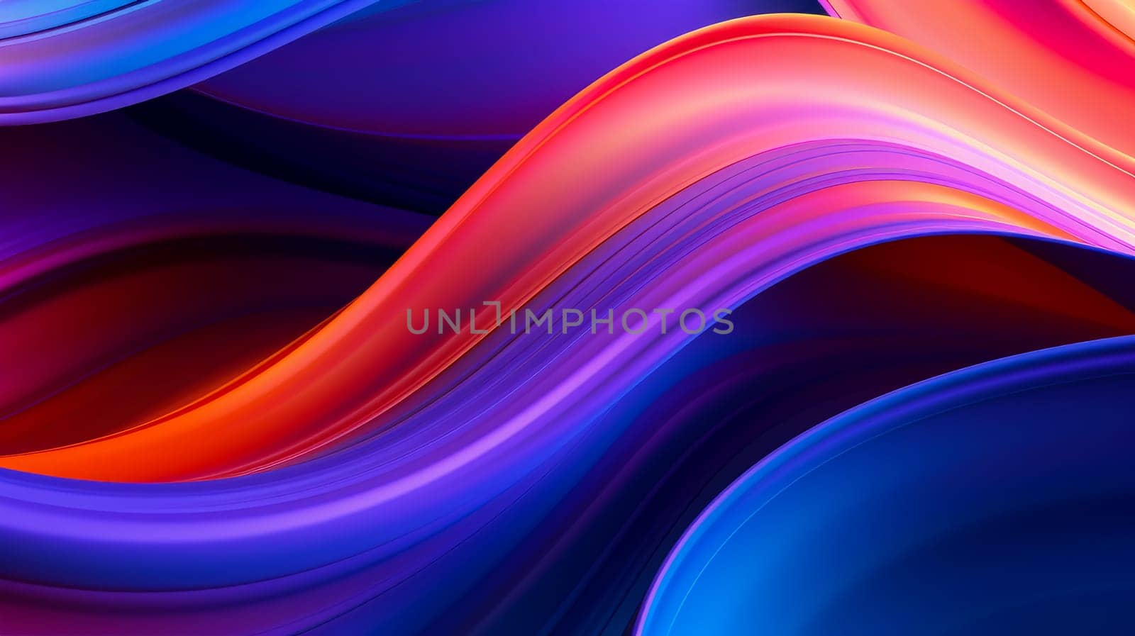 Beautiful luxury 3D modern abstract neon multicolored blue and pink background composed of waves with light digital effect. by Alla_Yurtayeva