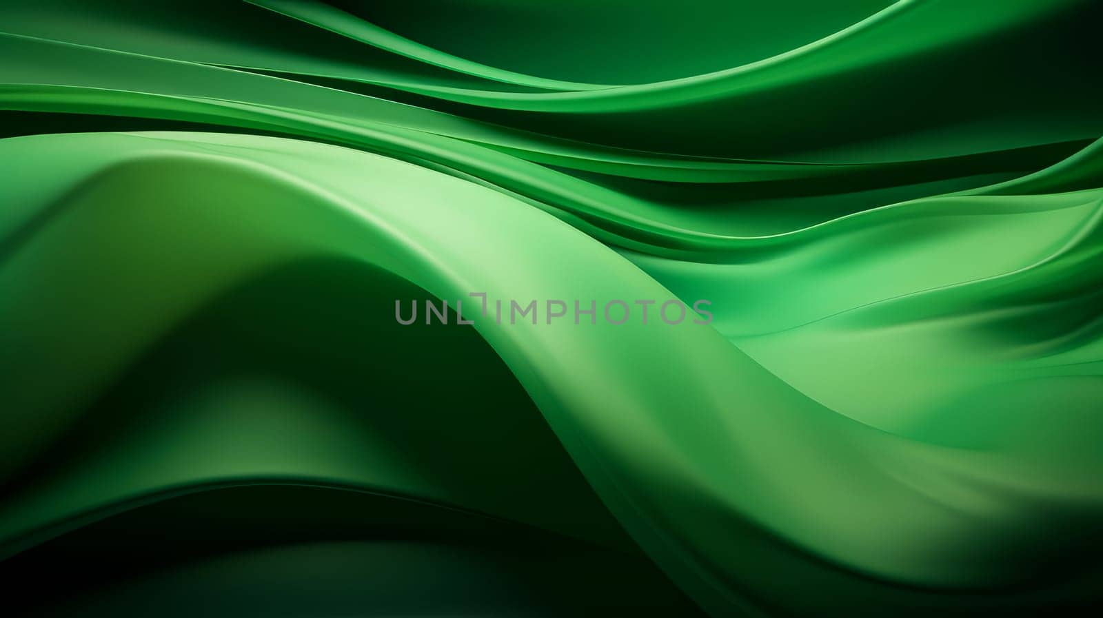 Beautiful luxury 3D modern abstract neon green background composed of waves with light digital effect. by Alla_Yurtayeva