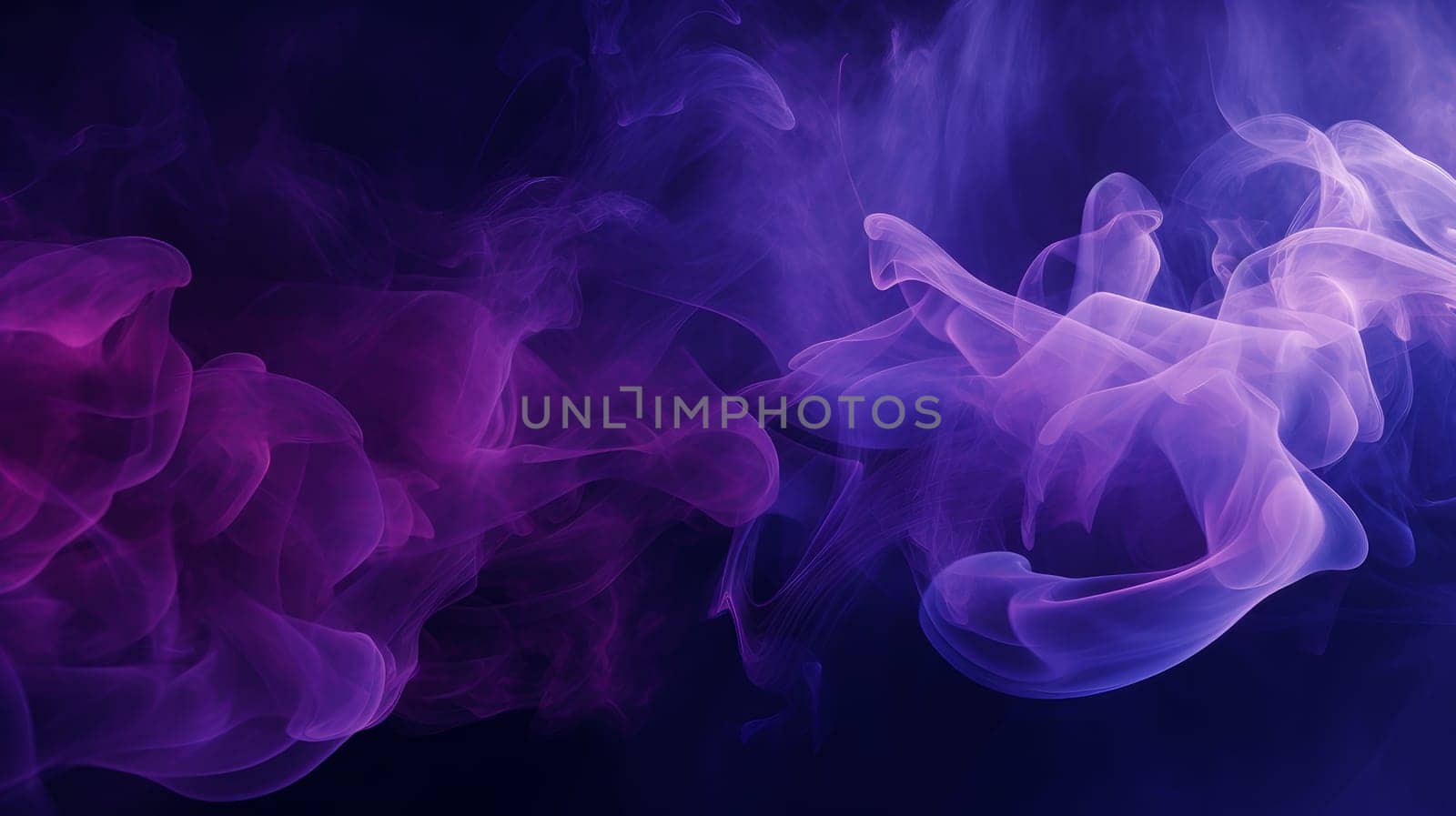 Beautiful luxury creative 3D modern abstract neon background consisting of purple pink blue smoke in futuristic style, copy space