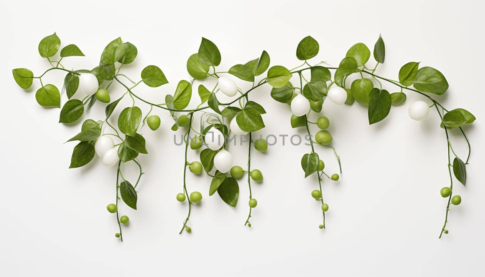 String of Pearls, isolated, white background. by Nadtochiy