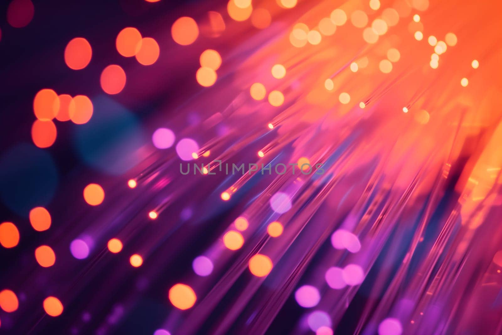 Abstract colorful fiber optic high speed data transfer background and wallpaper. Neural network generated image. Not based on any actual scene or pattern.