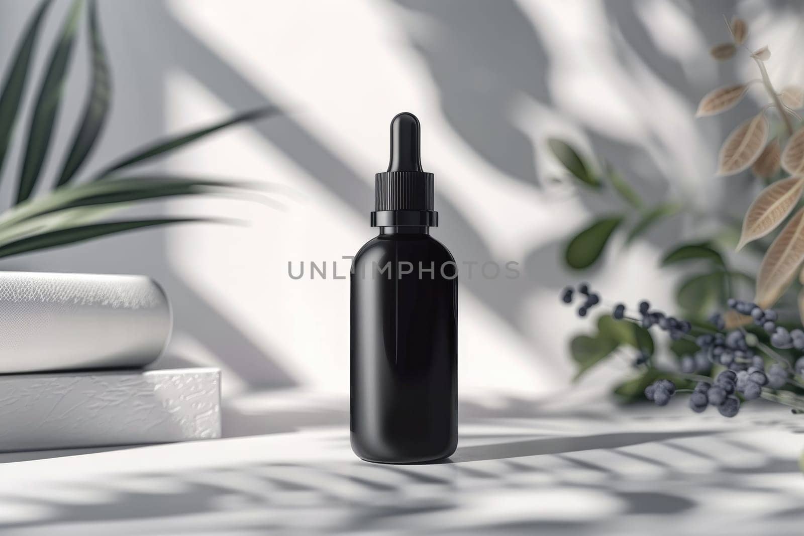 Serum bottle and skincare. cosmetic concept. Generative AI by itchaznong