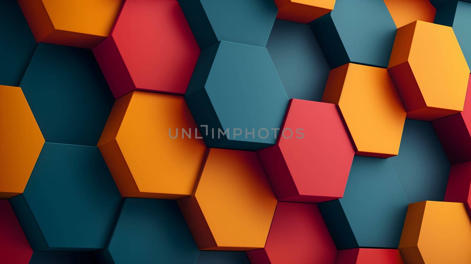 Abstract hexagon geometry background. Useful as abstract background. Neural network generated in January 2024. Not based on any actual scene or pattern.