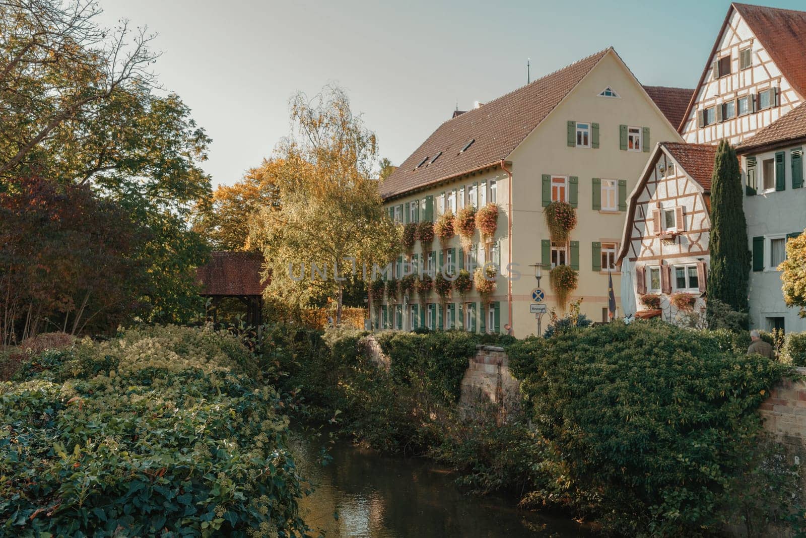 Old national German town house in Bietigheim-Bissingen, Baden-Wuerttemberg, Germany, Europe. Old Town is full of colorful and well preserved buildings. by Andrii_Ko