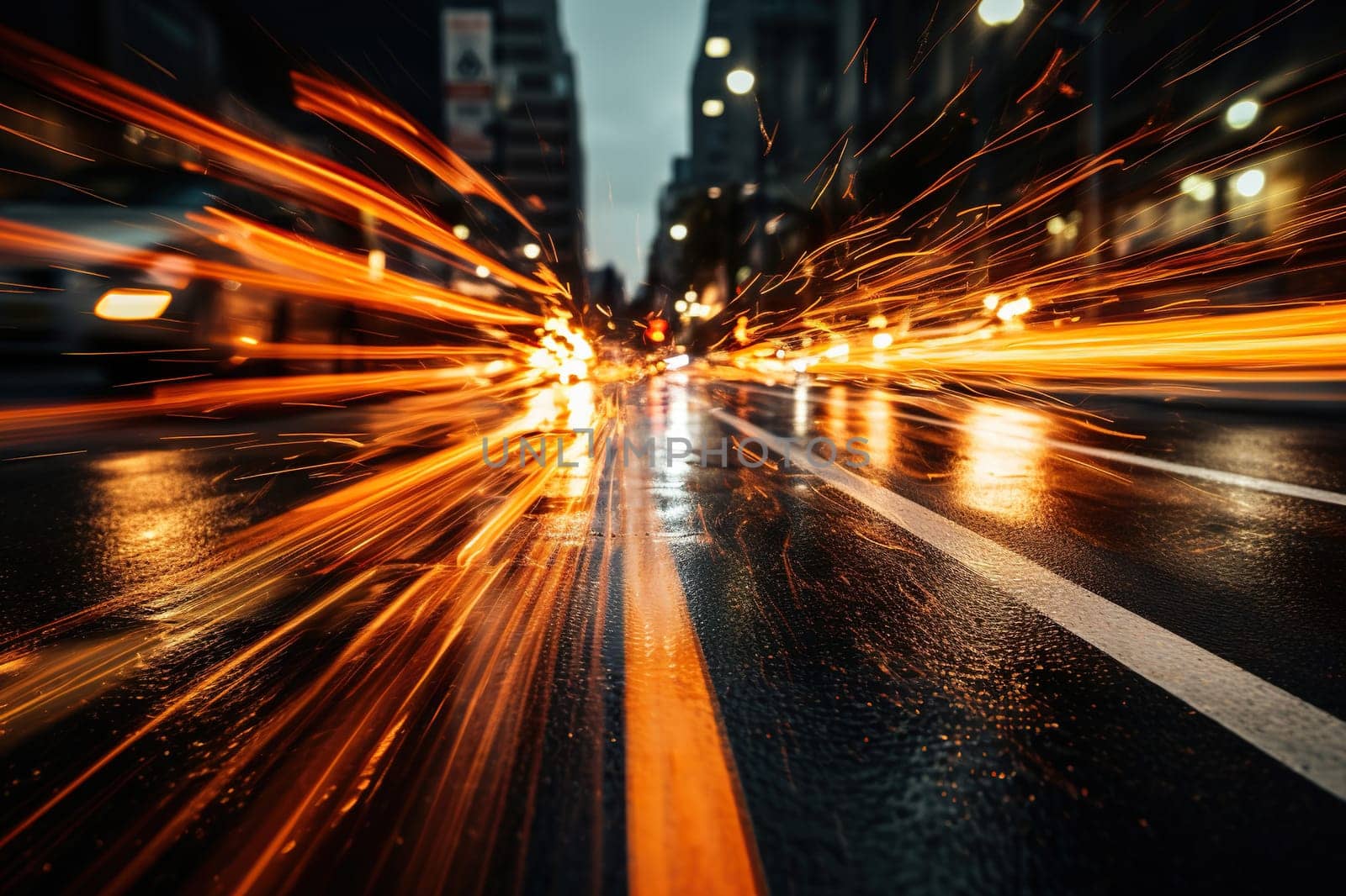 Timelapse photo on the street of a metropolis.