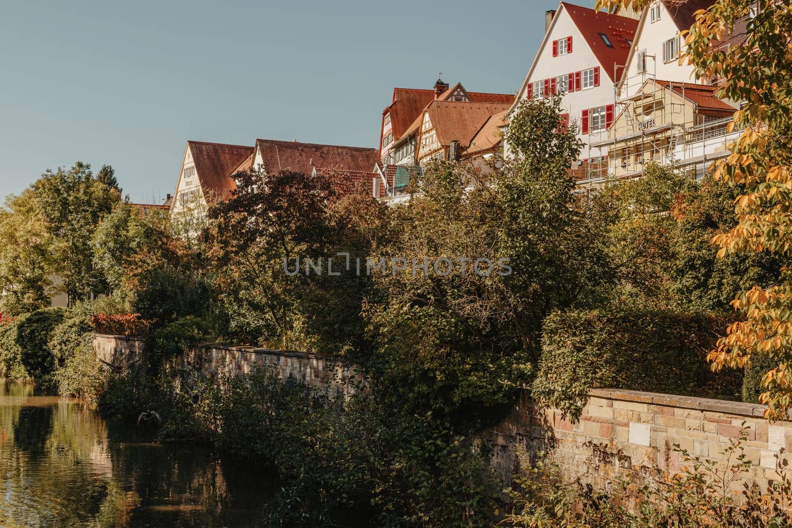 Old national German town house in Bietigheim-Bissingen, Baden-Wuerttemberg, Germany, Europe. Old Town is full of colorful and well preserved buildings. by Andrii_Ko