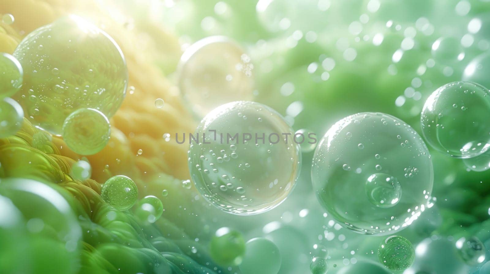 A multitude of bubbles float in the air creating a mesmerizing scene.