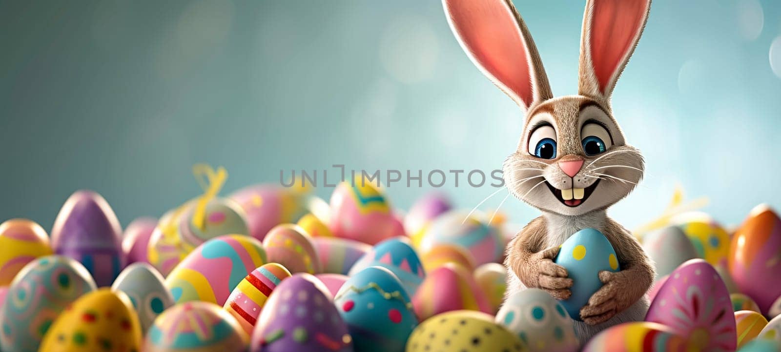 Easter Bunny with Colorful Eggs by andreyz