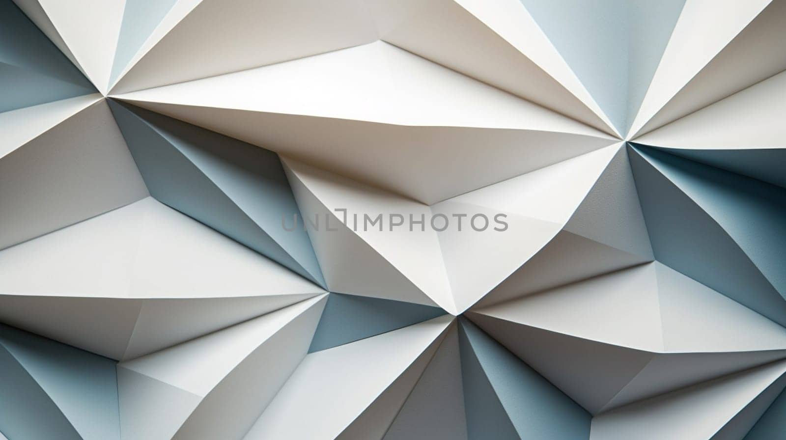 Paper abstract geometric pattern with blue and white shades creating a modern design. High quality photo