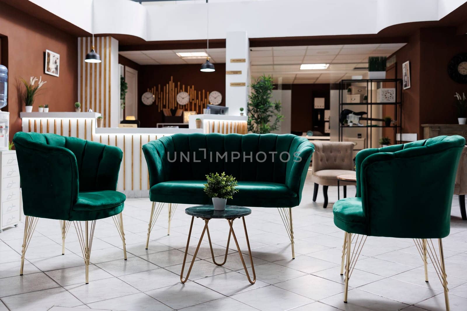 Luxury lounge area in hotel reception by DCStudio