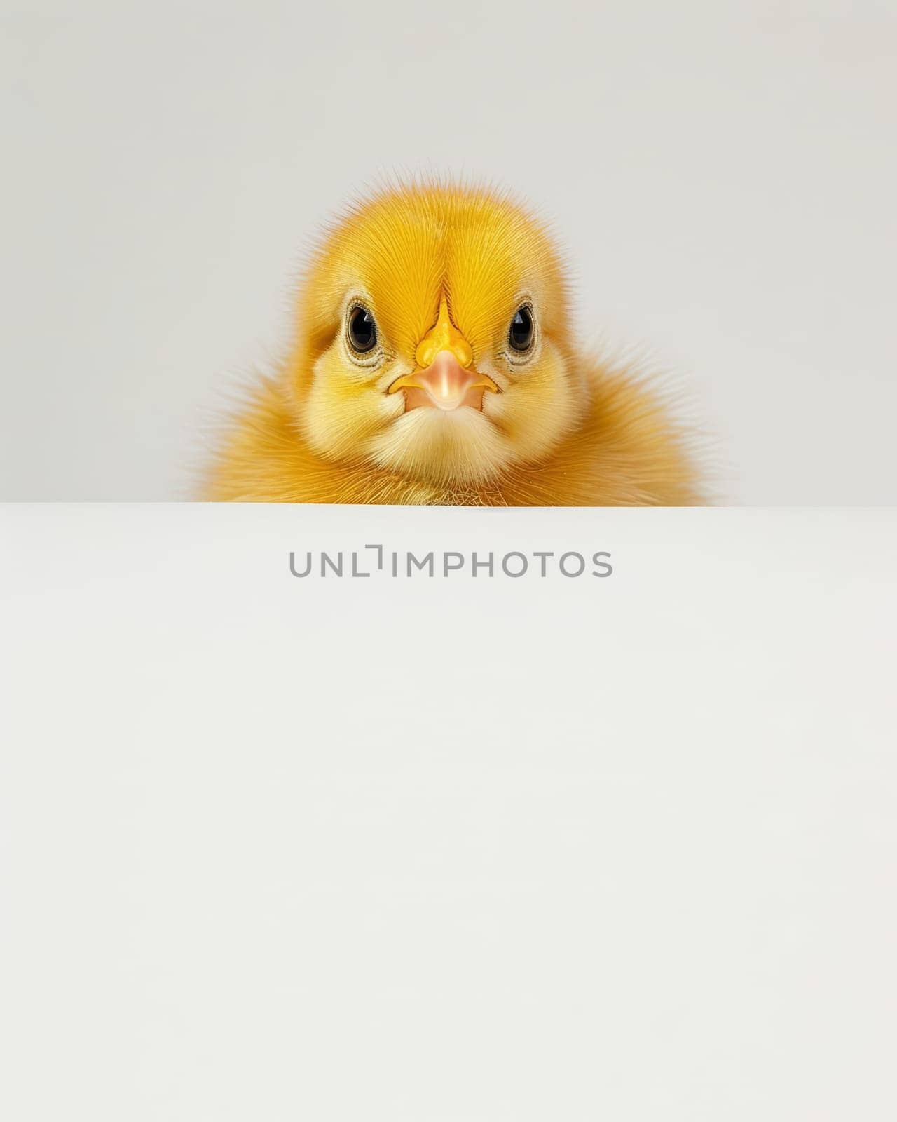 Cute Fluffy Yellow Chick on White Background. Easter Concept. Ai generated