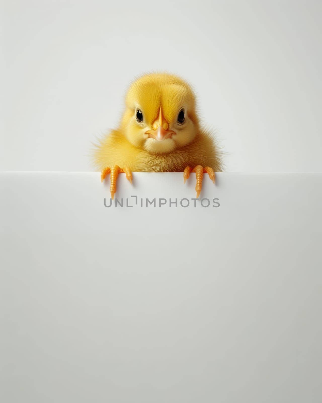 Cute Fluffy Yellow Chick on White Background. Easter Concept. Ai generated