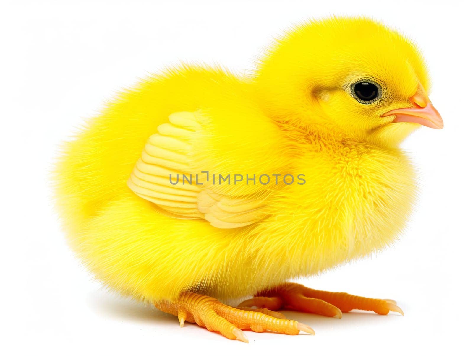 Cute Fluffy Yellow Chick on White Background. Easter Concept by iliris