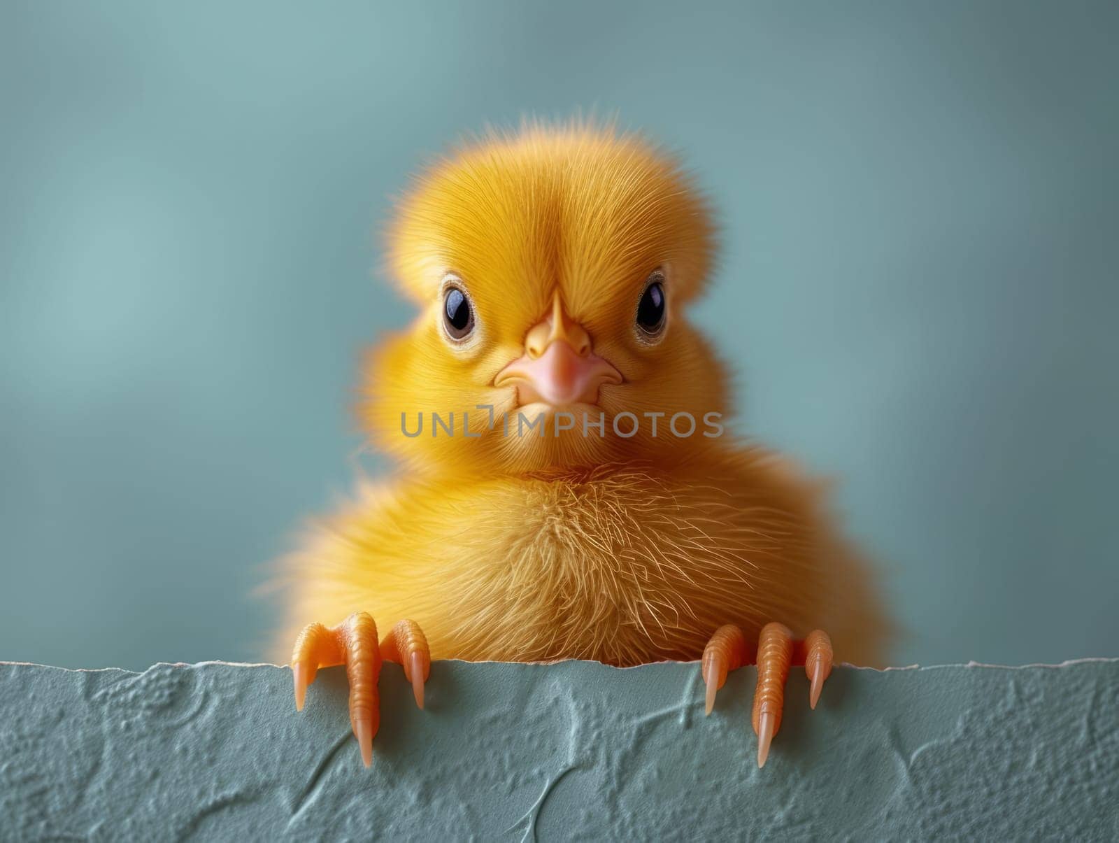 Cute Fluffy Yellow Chick on White Background. Easter Concept. Ai generated