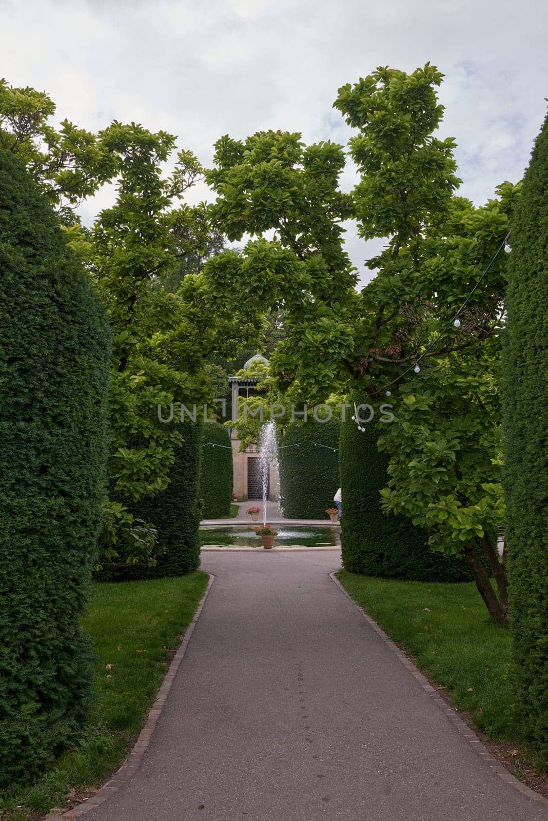 Serene Urban Oasis: Majestic Fountain Amidst Lush Parkland. Splendid Fountain Gracing City Park. Oasis of Calm: Majestic Fountain Amid Bustling City Park. Elegant Fountain Enhancing Metropolitan Park