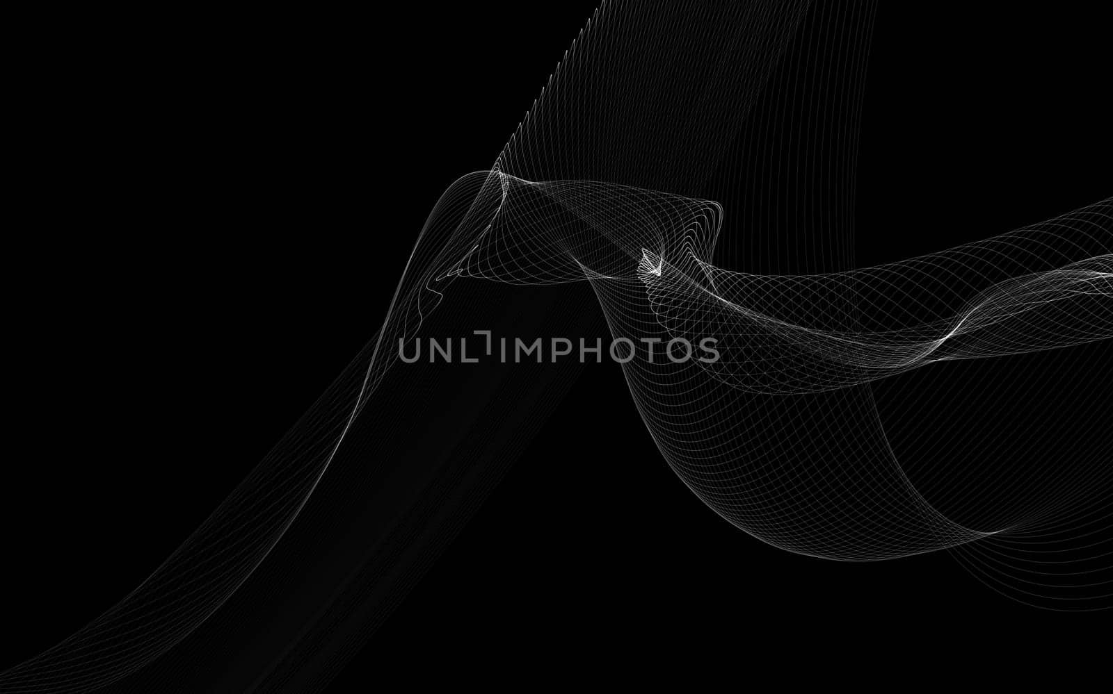 Dark abstract background with a glowing abstract waves, abstract background