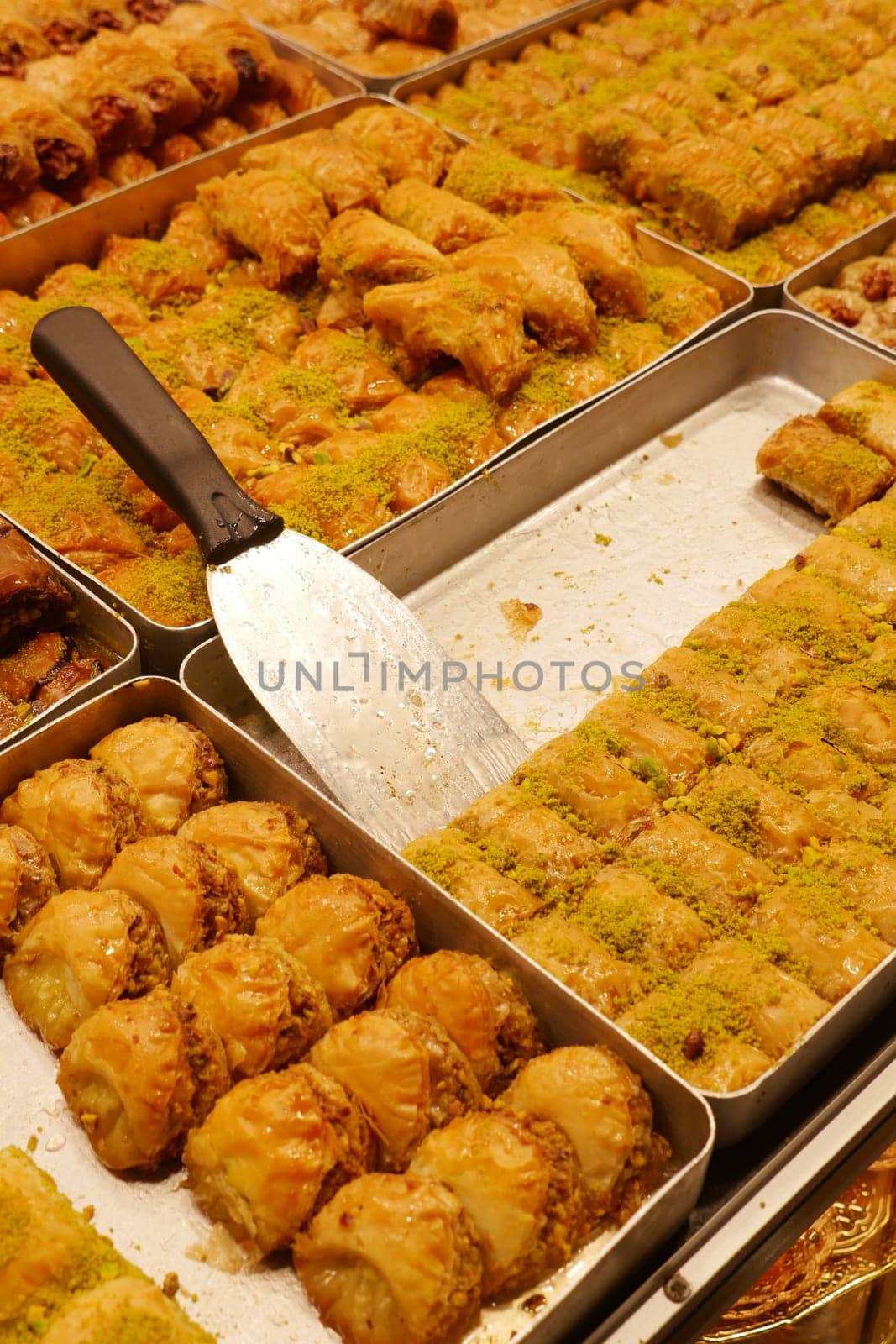 turkish dessert baklava selling at shop ,