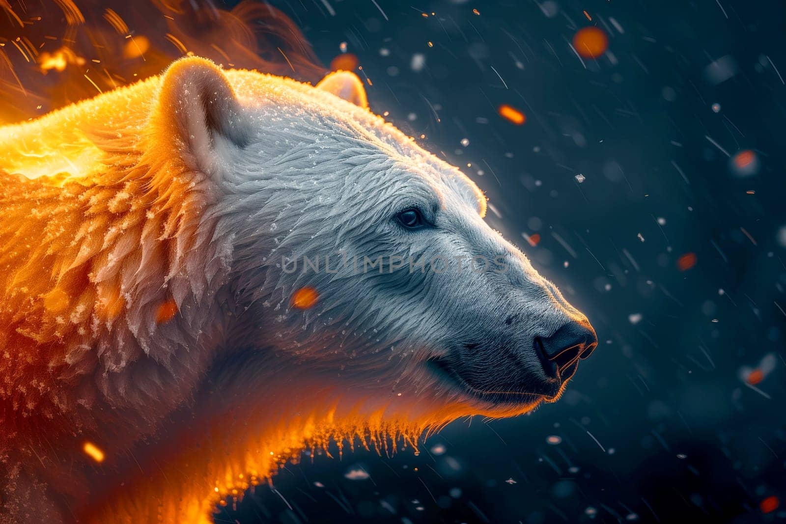 polar Bear global warming concept standing on melting ice in this world we live in, Climate Crisis in the Arctic, generative ai by matamnad