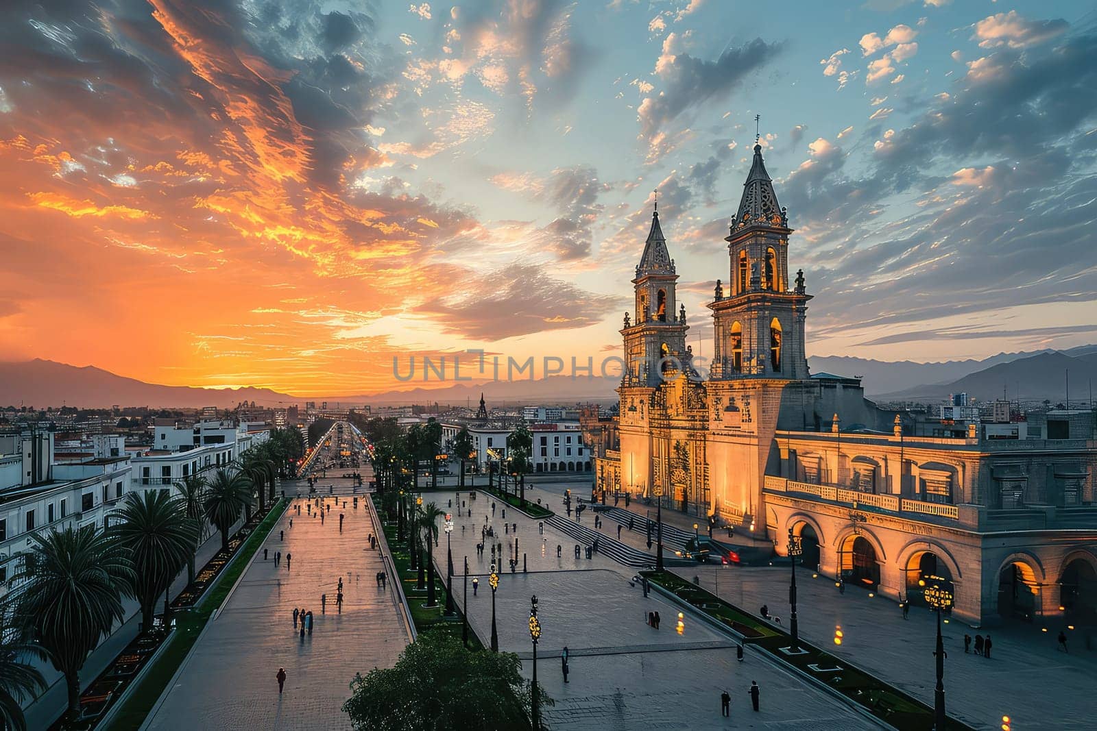 Panoramic view of the church and monastery of San Francisco