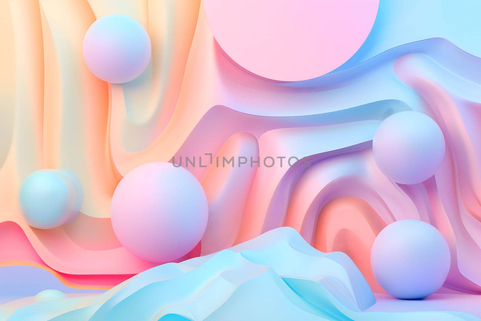 Pastel colored shapes background. Neural network generated in January 2024. Not based on any actual scene or pattern.