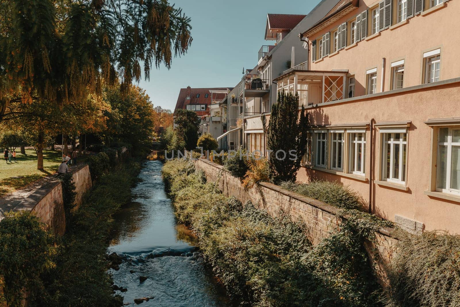 Old national German town house. Old Town is full of colorful and well preserved buildings. Baden-Wurttemberg is a state in southwest Germany bordering France and Switzerland. The Black Forest, known for its evergreen scenery and traditional villages, lies in the mountainous southwest. Stuttgart, the capital, is home to Wilhelma, a royal estate turned zoo and gardens. Porsche and Mercedes-Benz have headquarters and museums there. The 19th-century Hohenzollern Castle sits in the Swabian Alps to the south.