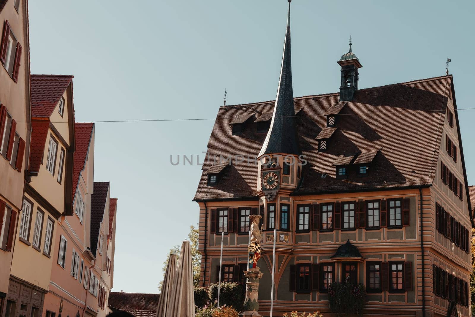 Old national German town house in Bietigheim-Bissingen, Baden-Wuerttemberg, Germany, Europe. Old Town is full of colorful and well preserved buildings. by Andrii_Ko