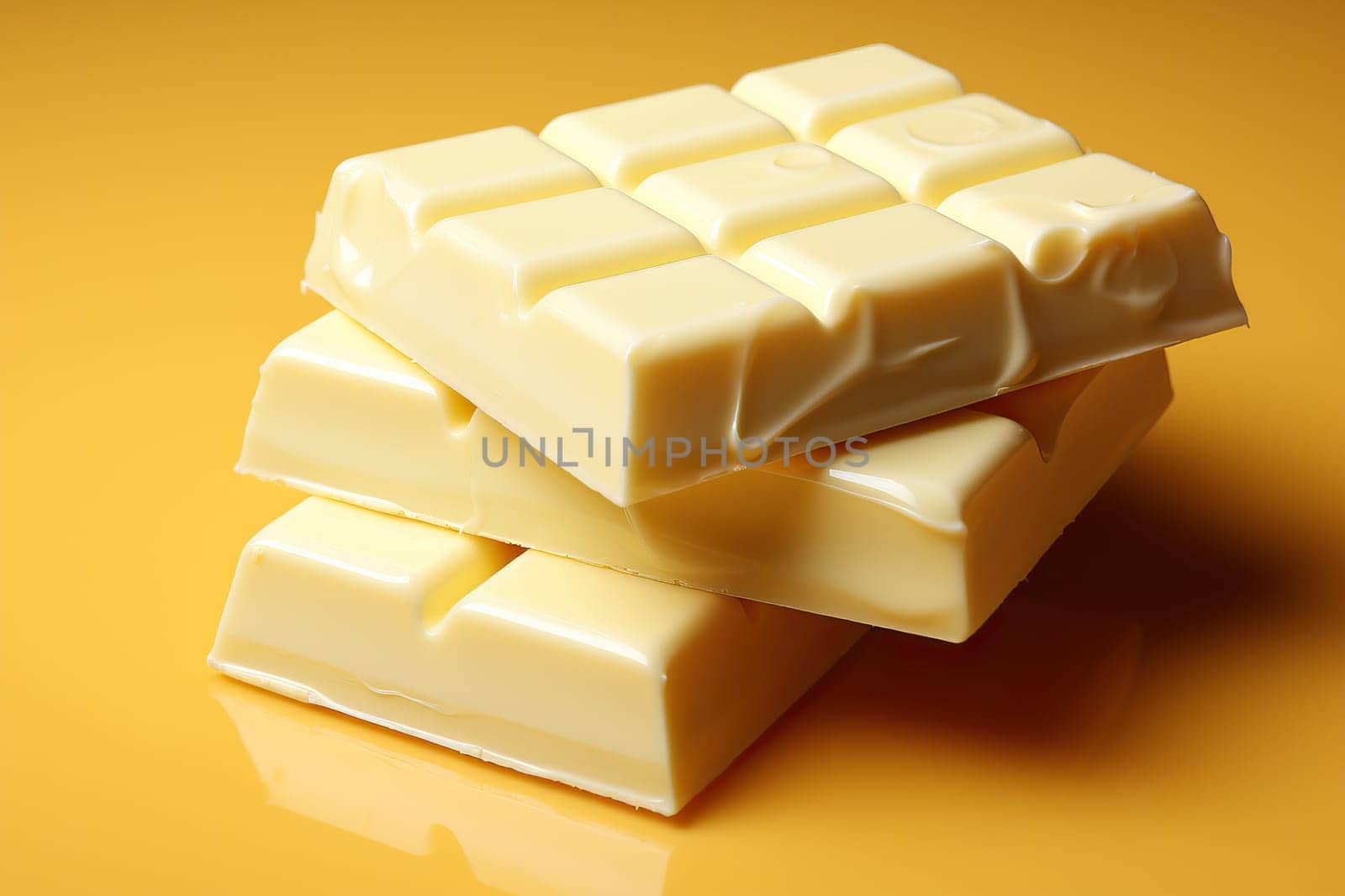 White chocolate on a yellow background by Niko_Cingaryuk