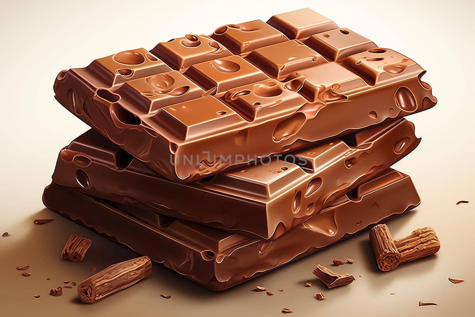 Bar of chocolate on a white background, milk chocolate with copy space on a white background.