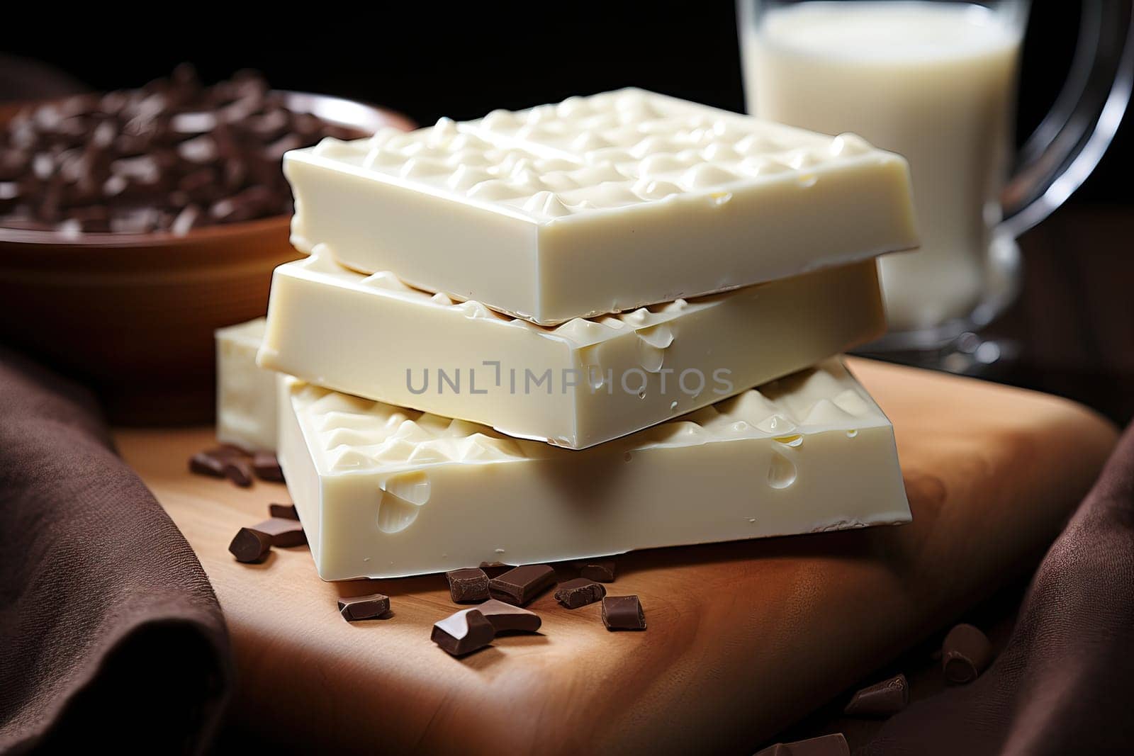 Bars of dark and white chocolate together by Niko_Cingaryuk