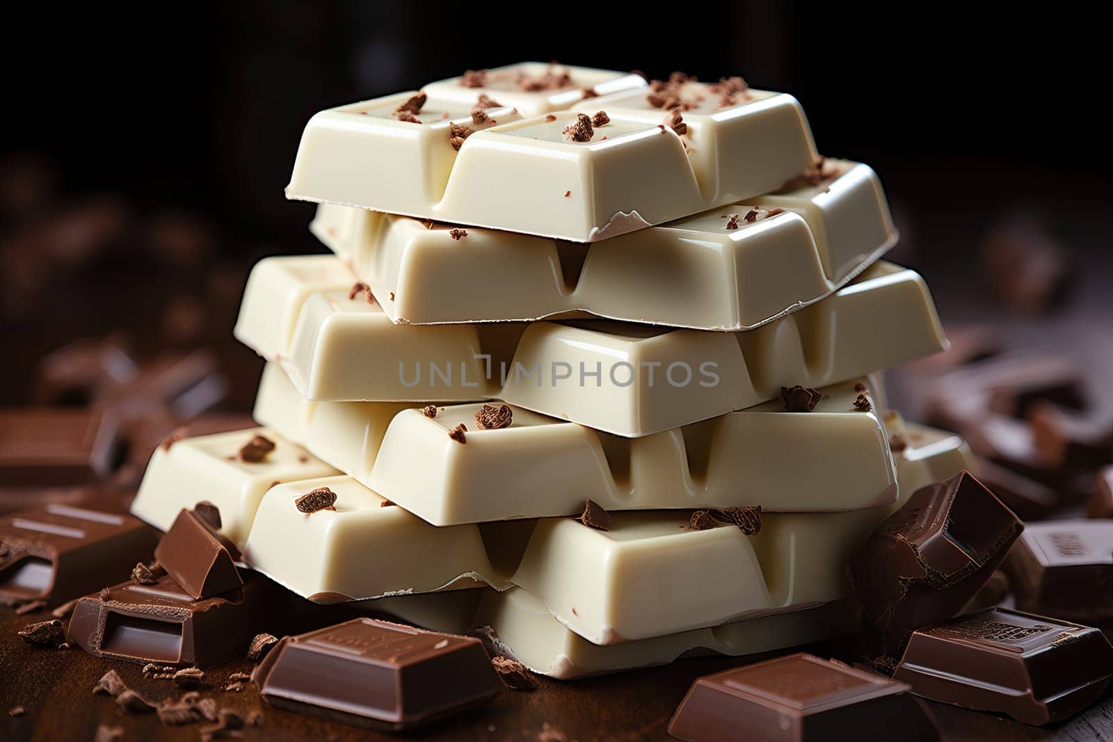 Bars of dark and white chocolate together by Niko_Cingaryuk