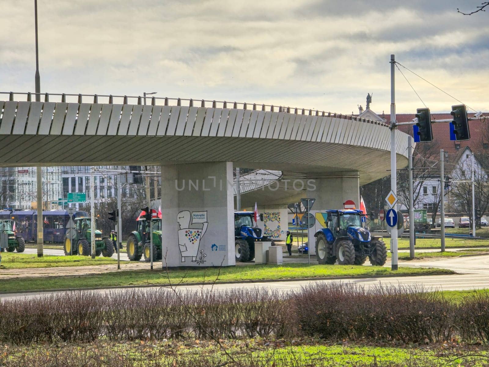 Wroclaw, Poland, February 15, 2024: Farmers protest against anti-farmer policy by stan111