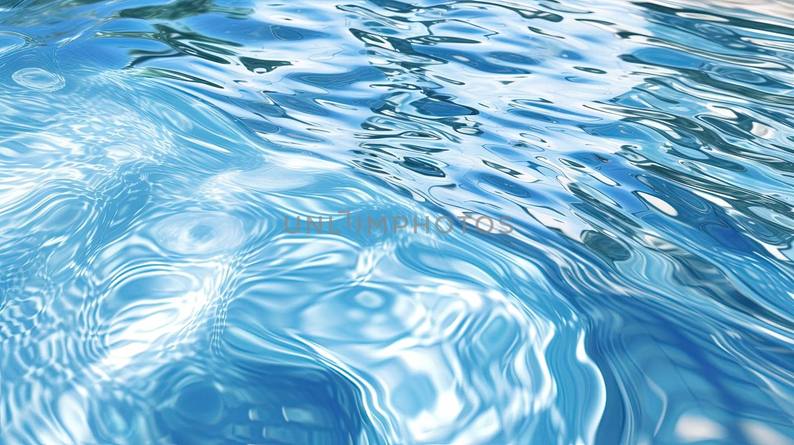 Ripples on the blue pool water. Shiny waves of clean pool water. Generated AI