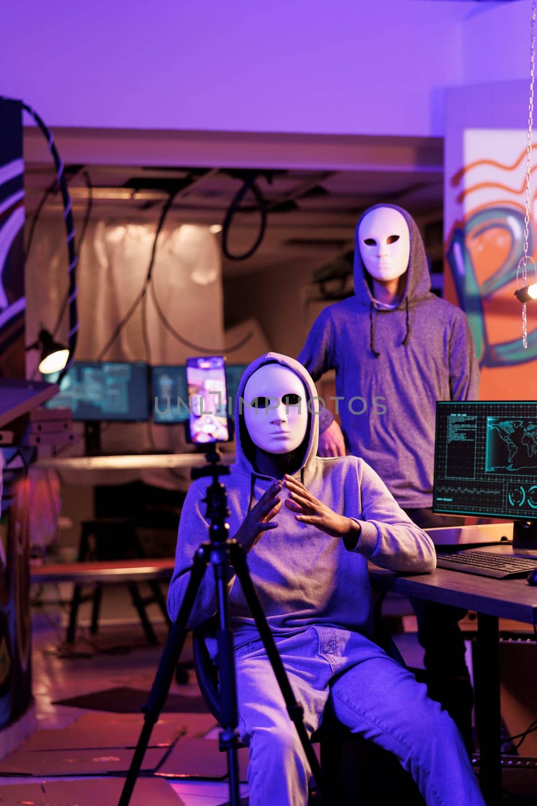 Hackers live streaming criminal activity by DCStudio