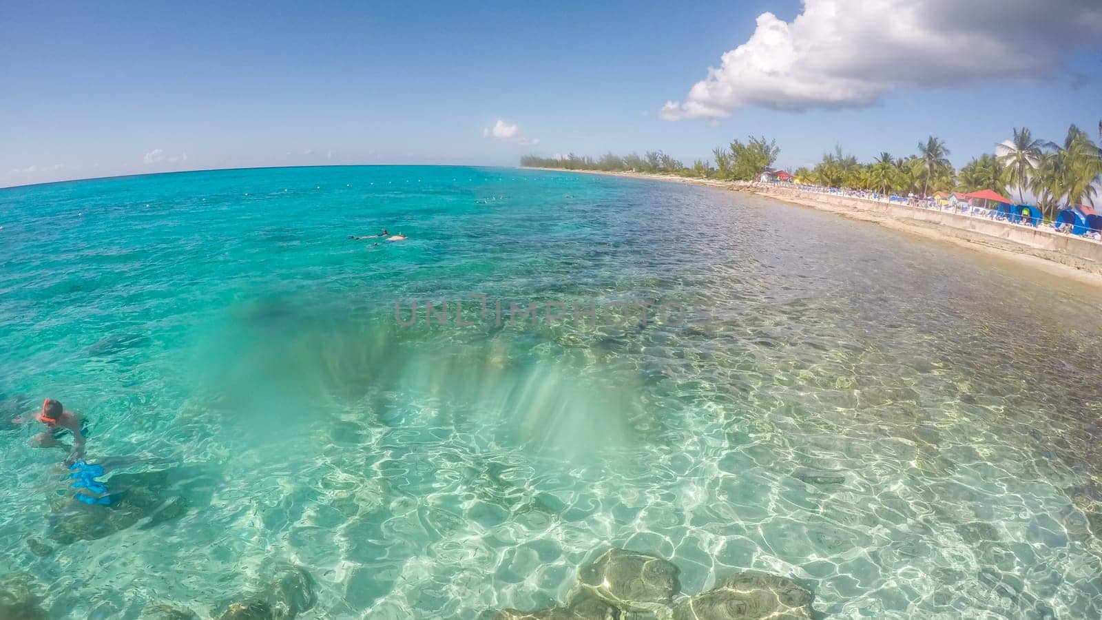 Tropical beach of Princess Cays Island in Bahamas