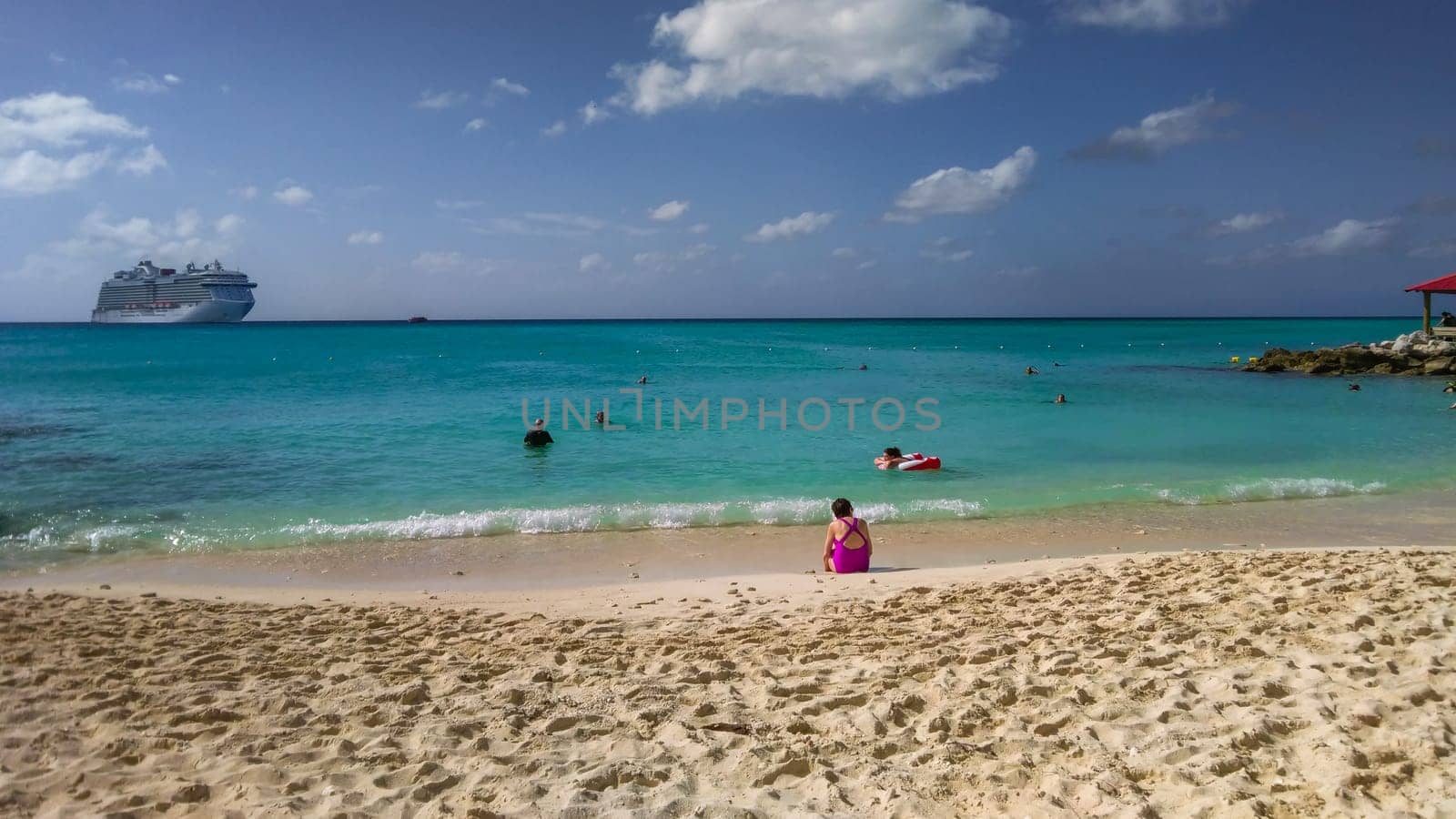 Tropical beach of Princess Cays Island in Bahamas