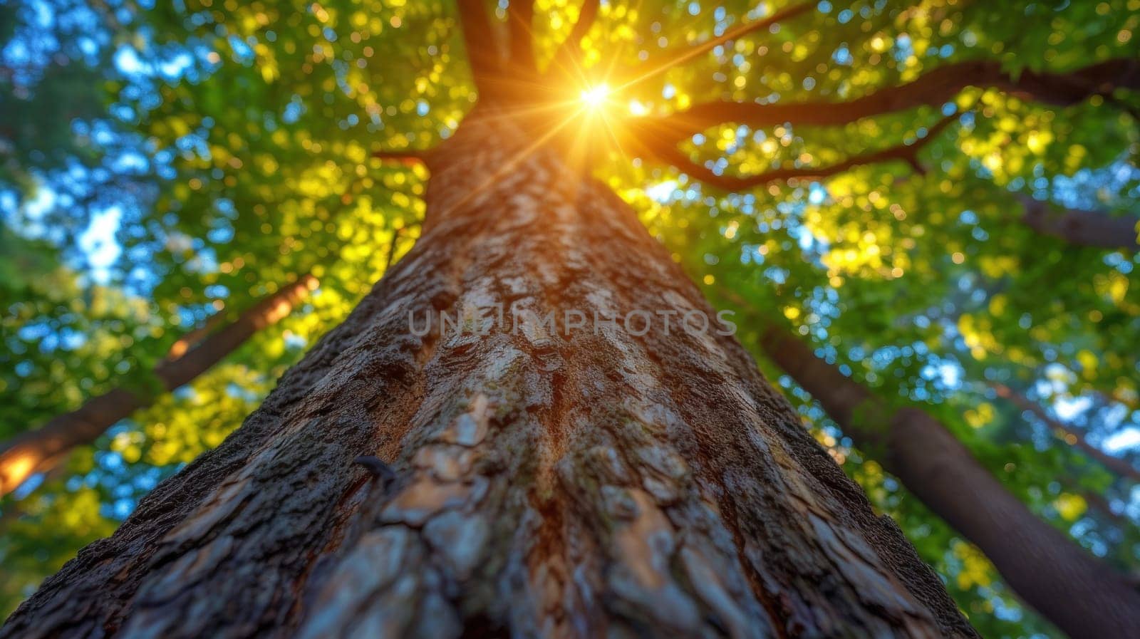 Low angle shot of the tree. Generative AI by golfmerrymaker