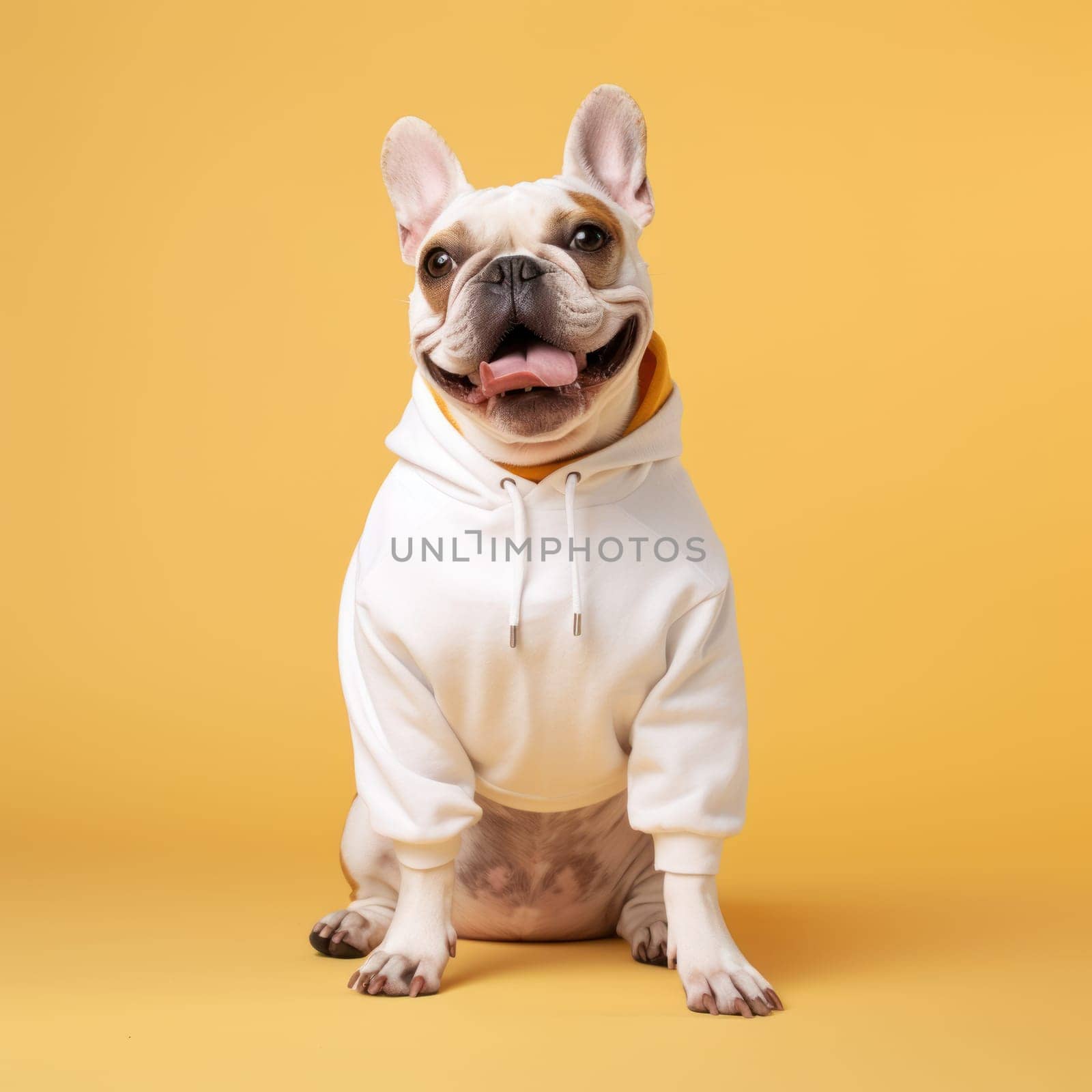 pet dog wear white shirt for mockup, generative AI.