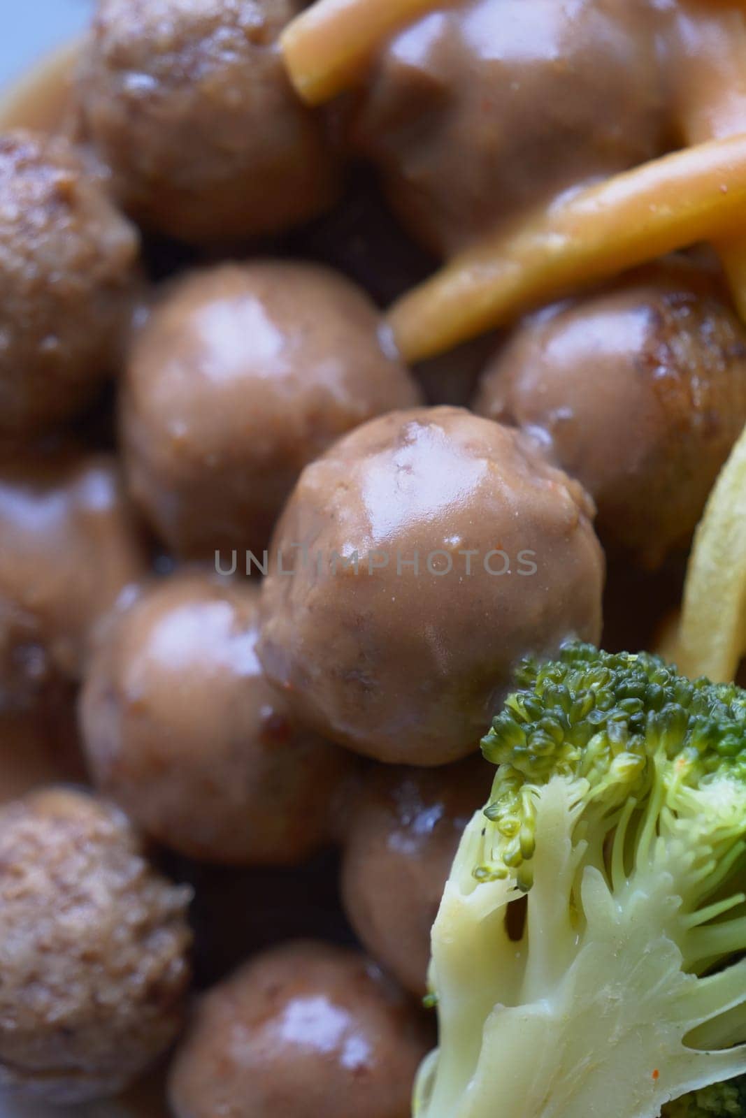 closeup of Turkey Meatballs on a plate by towfiq007