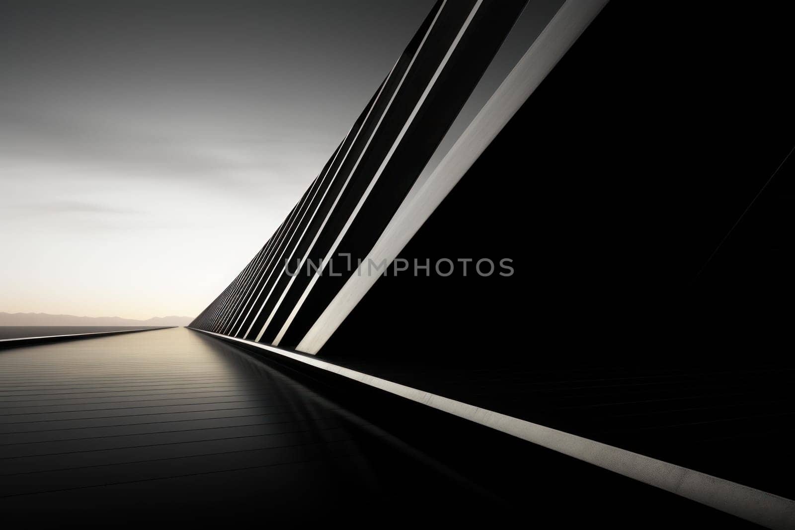 Black and white line abstract design background. generative AI. by matamnad