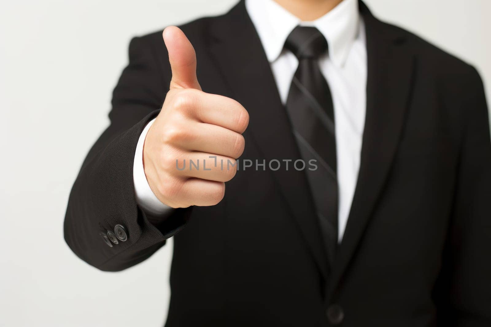 A man in a suit giving a thumbs up, created with Generative Ai.