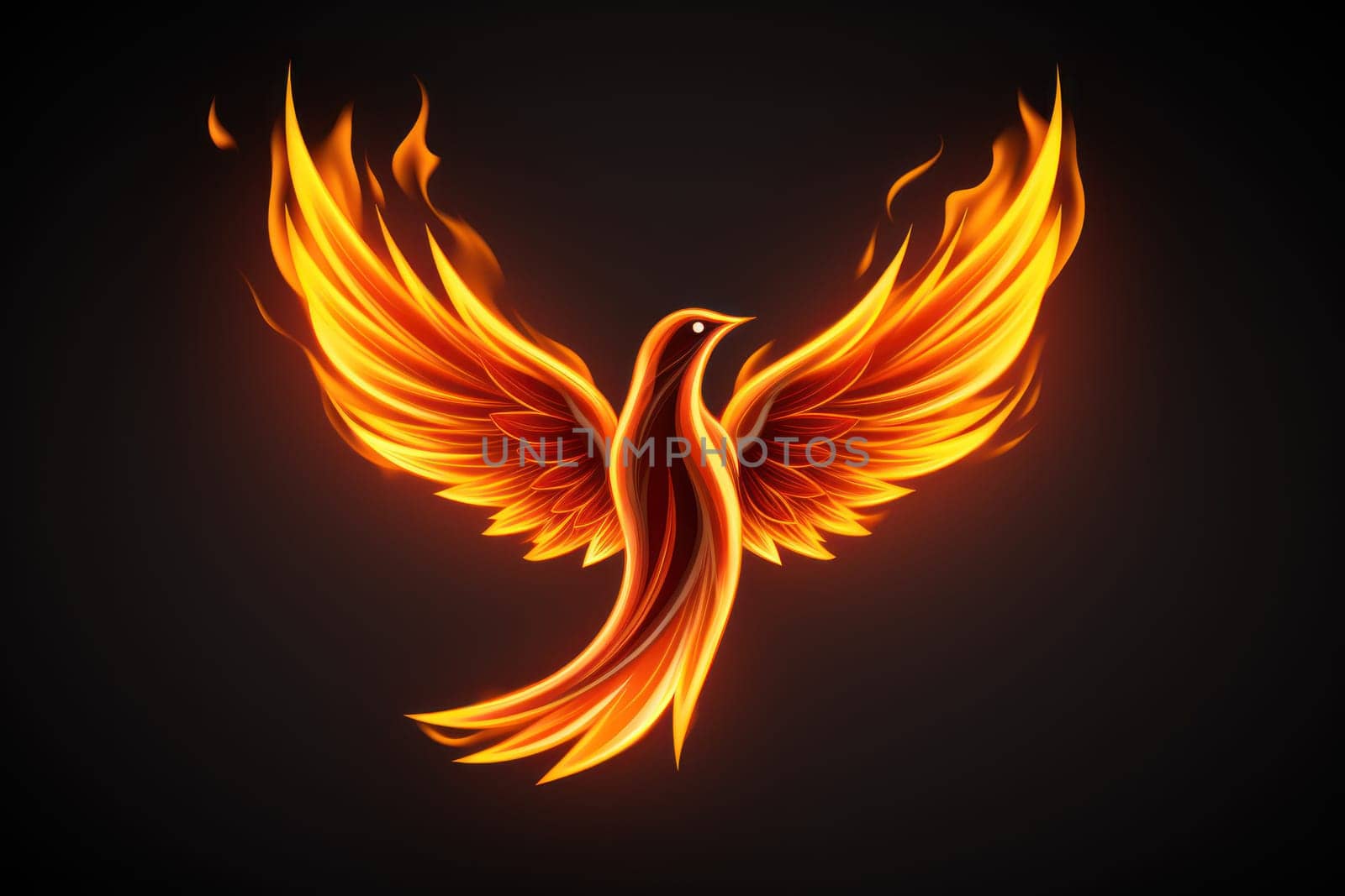 Flying Phoenix burst into flames created with .Generative AI by matamnad