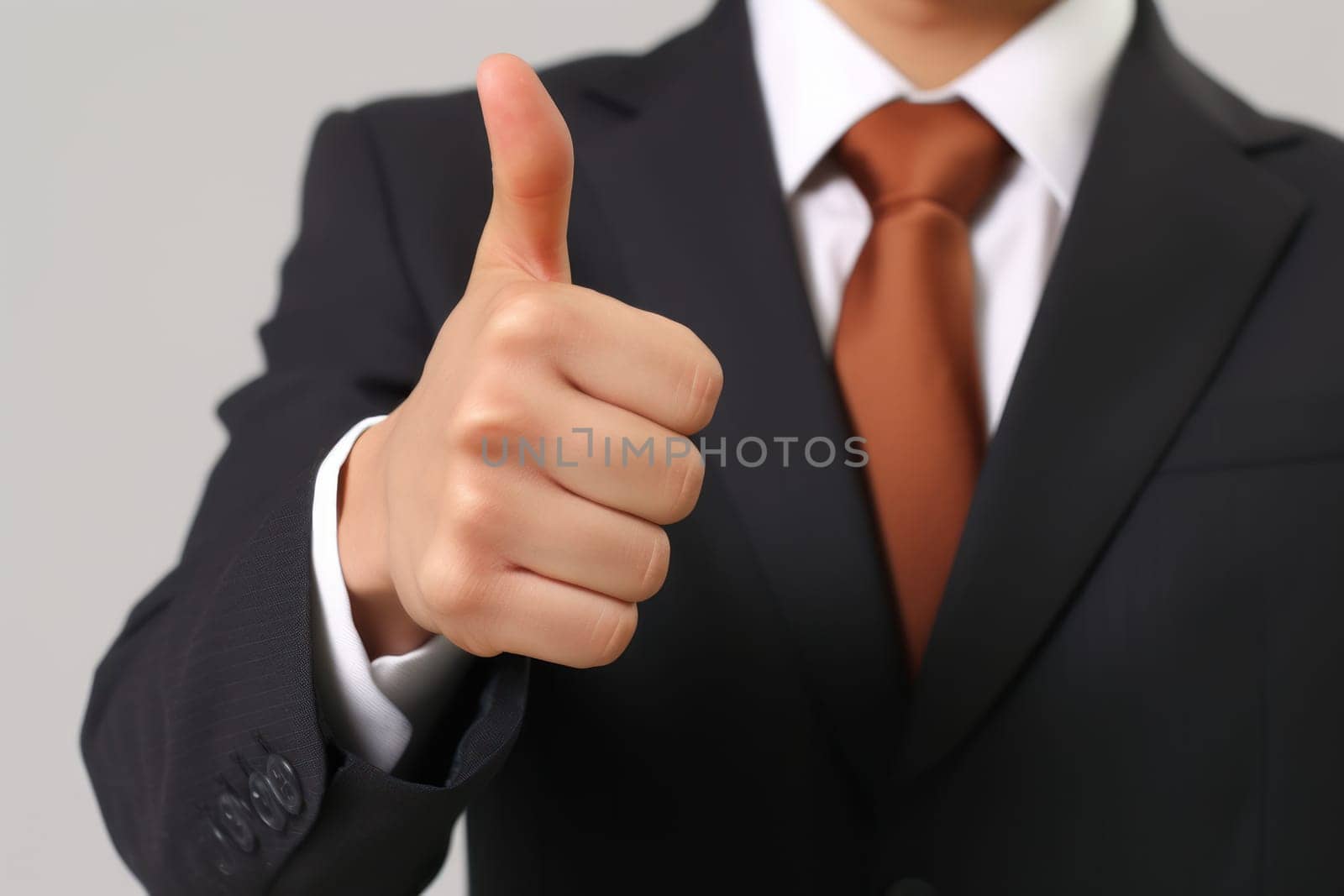 A man in a suit giving a thumbs up, created with Generative Ai.