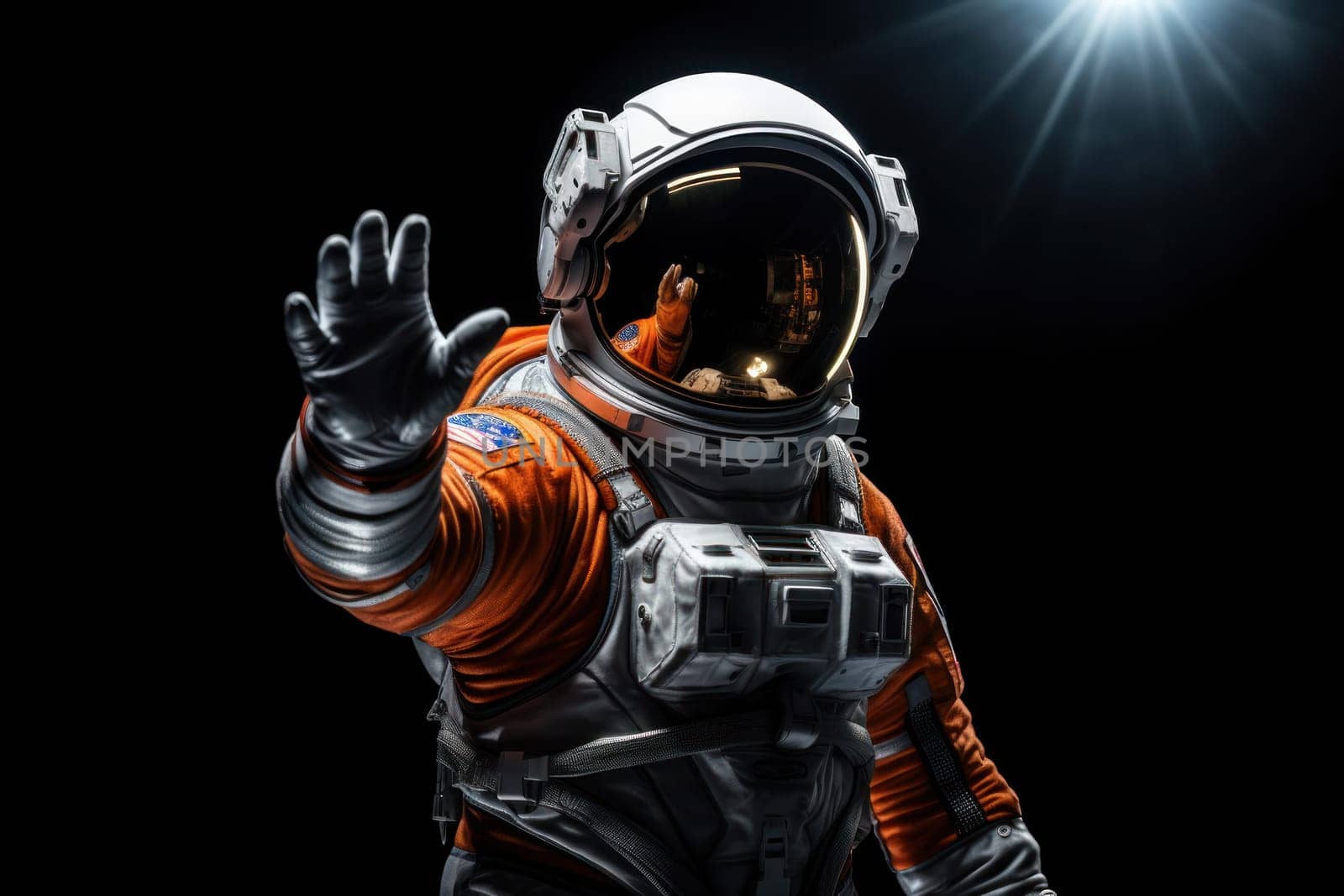Portrait of astronaut in space . Generative AI..