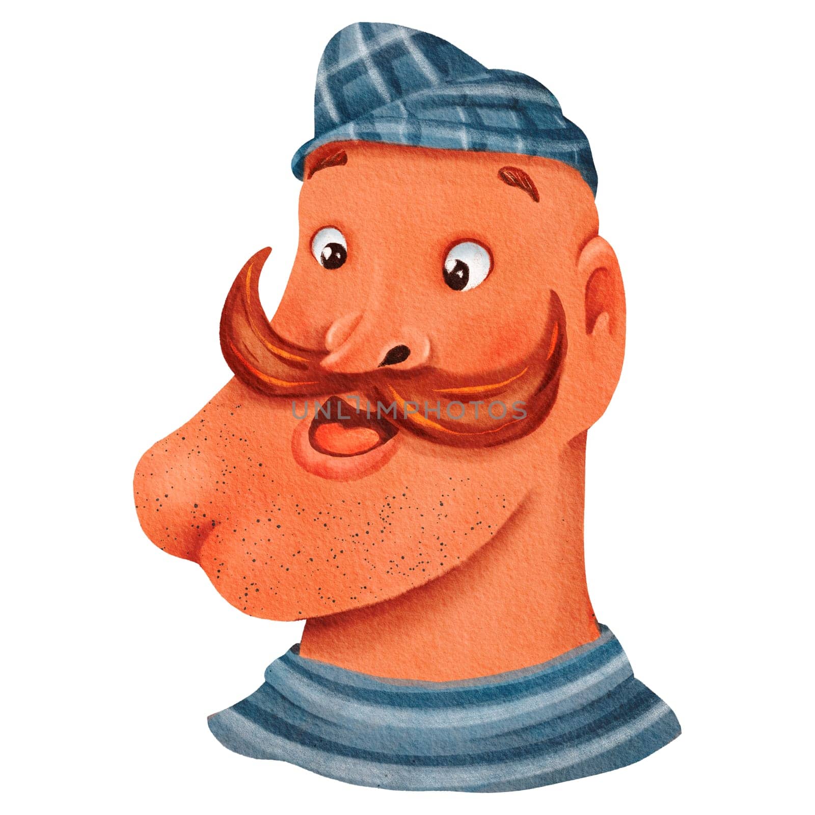 Fictional character with striped shirt, hat, and mustache illustration by Art_Mari_Ka