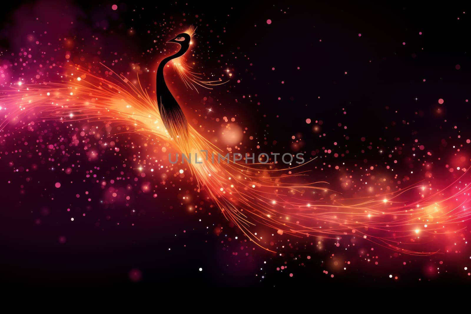 Flying Phoenix burst into flames created with .Generative AI by matamnad