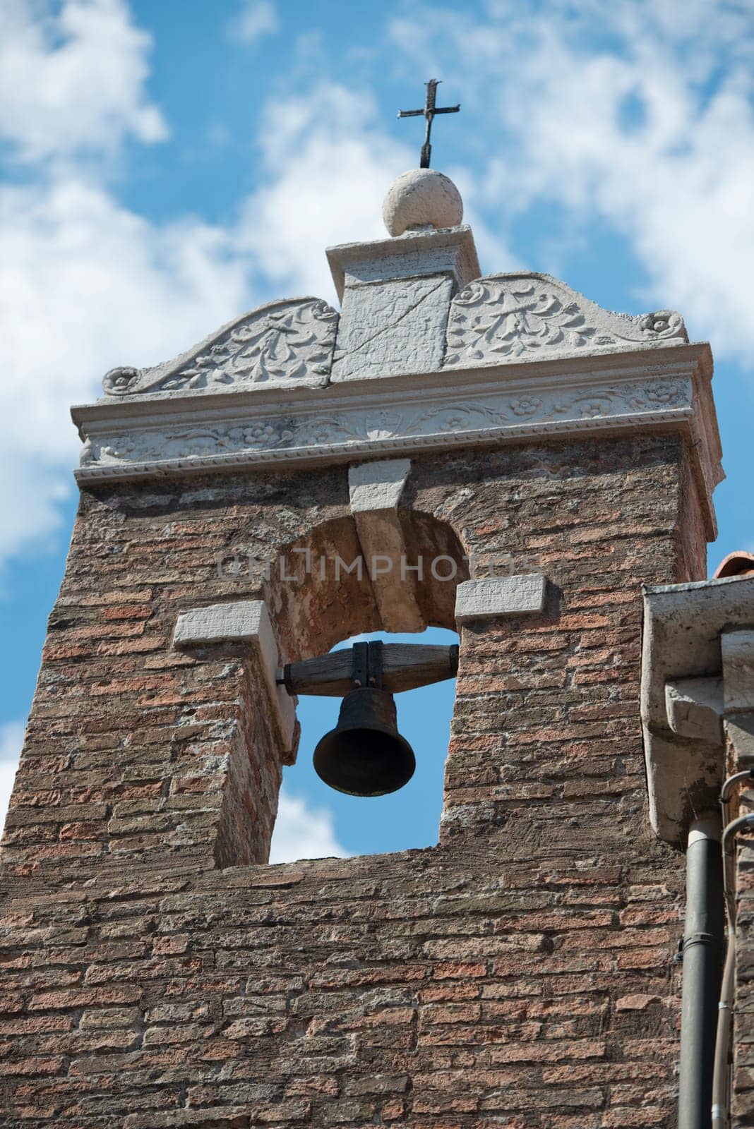 bells of Burano Venice dome on sunny day