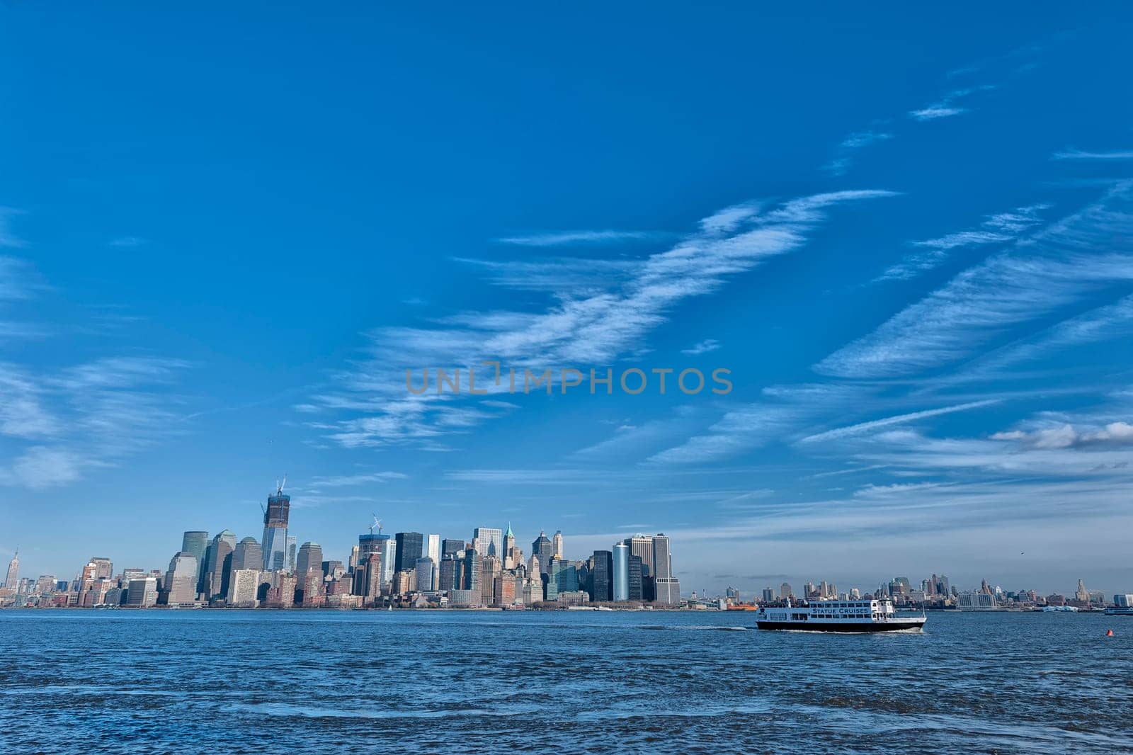 New York Manhattan Panorama from Statue of Liberty island