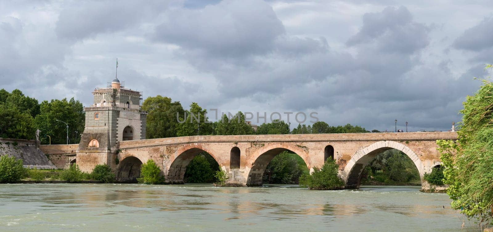 Rome Milvio bridge view by AndreaIzzotti