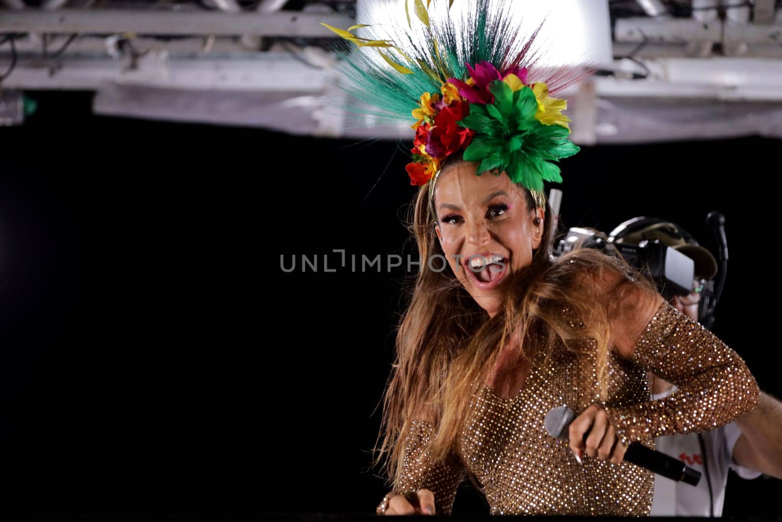 salvador, bahia, brazil - february 12, 2024: singer Ivete Sangalo is seen during a performance at carnalva in Salvador